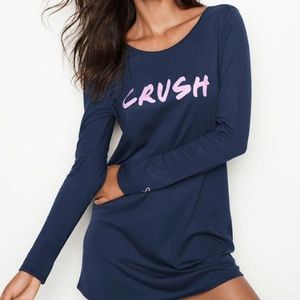 Victorias Secret Crush Nightshirt NAVY NWT Large